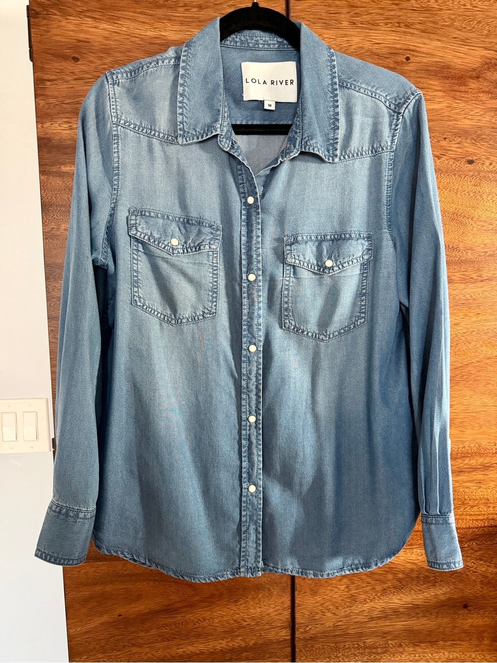 Lola River Women's Denim Button-Down Shirt - Size M